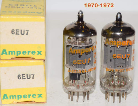 (!!!) (Best Sounding Pair) 6EU7 Amperex Mullard UK NOS 1970-1972 (50-52/32 and 50-53/32)