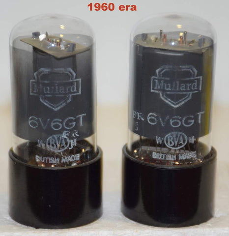 (!!!!!) (Recommended Pair) 6V6GT Mullard UK NOS 1960 era (44ma and 46.2ma)