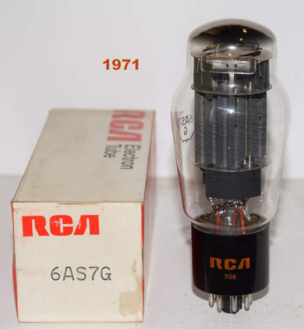 (!!!!) (Recommended Single) 6AS7G RCA gray plates NOS 1971 (74ma/65ma)