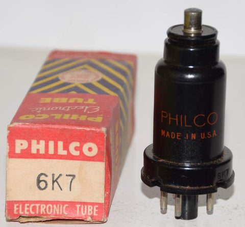 6K7 Sylvania branded Philco NOS 1940's (10.6ma)