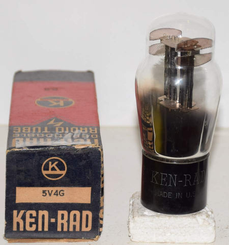 (!!!!) (Best Single) 5V4G Ken Rad black plates NOS 1945 (60/40 and 60/40)