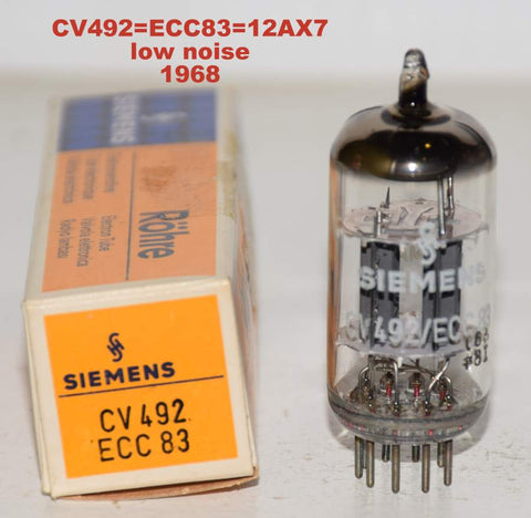 (!!!!) (Best Siemens Single) CV492=ECC83=12AX7 Siemens Halske NOS 1968 (1.2/1.5ma) (Gm=1800/1900) (phono, mic, preamp)