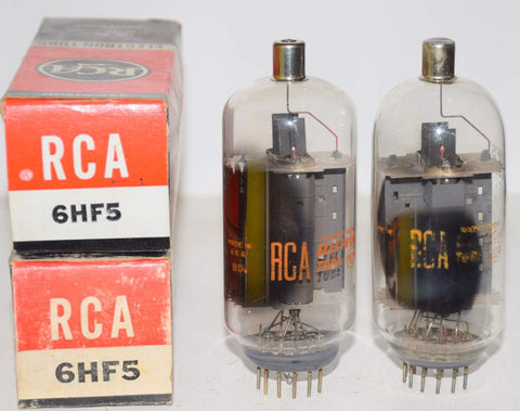 (!!!) (BEST OVERALL PAIR) 6HF5 GE branded RCA NOS 1960's (132ma and 134ma)