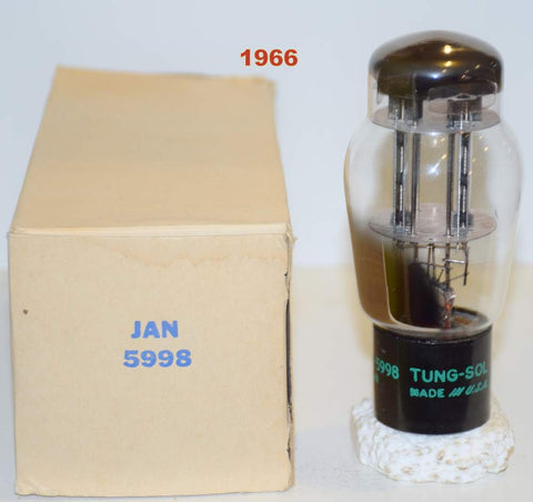 (!!!!) (2nd Best Single) JAN-5998 Tungsol black plates top and side getter NOS 1966 (88ma and 101ma)