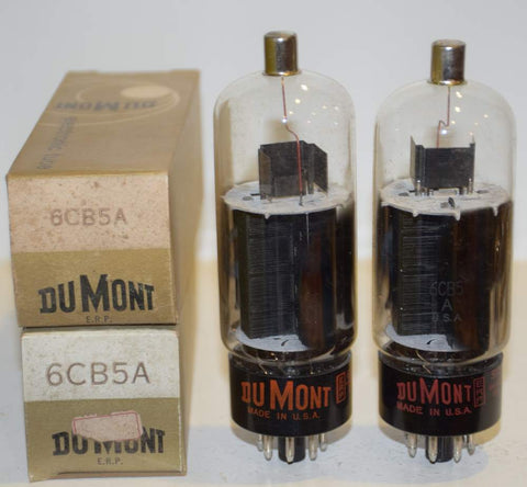 (!!) (Recommended Pair) 6CB5A Sylvania branded Dumont NOS 1960's (82.5ma and 85ma)