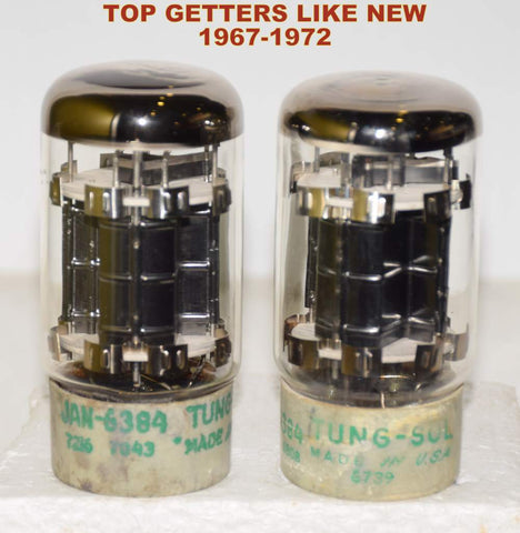 (!!!) (Best Pair) JAN-6384 Tungsol used/test like new 1967-1972 (68.5ma and 66ma)