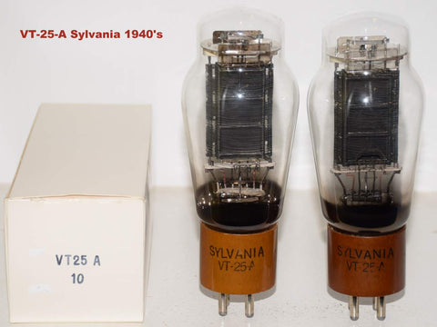 (!!!) (PAIR) VT-25-A Sylvania NOS and like new 1940's (34ma and 38.2ma)