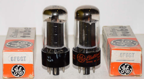 (!!!) (Best Pair) 6F6GT Sylvania branded GE NOS 1962-1964 (39.5ma and 41ma) (close Gm)