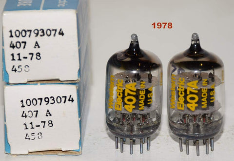 (!!!) (Recommended Pair) 407A Western Electric NOS 