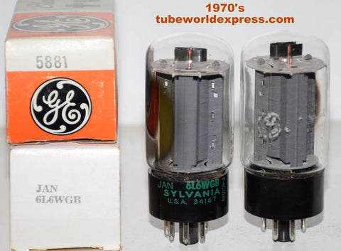 (!!!!) (Best Value Pair) 6L6WGB=5881 Sylvania NOS and like new same build 1970's (74ma and 75ma)