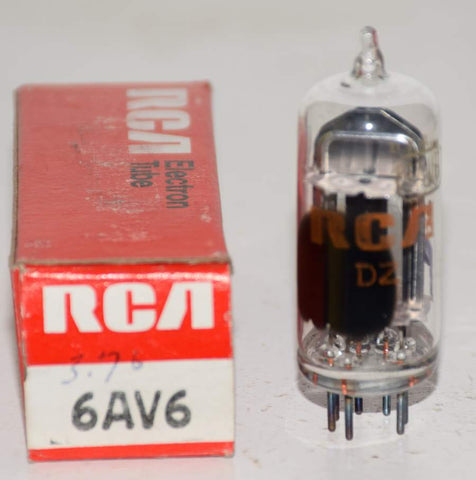 6AV6 RCA NOS 1970's (0.9ma)