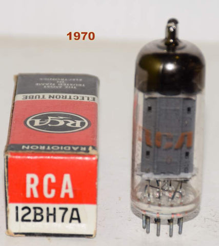 (!!!!) (Best Single) 12BH7A RCA gray plates NOS 1970 (10.6/10.2ma)