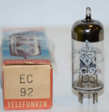 (!!!!) (Best Single) EC92=6AB4 Telefunken Germany <> bottom NOS 1965 (10ma) (mic)