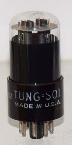 (!!!) (Recommended Single)6SN7GT Tungsol tests like new black coated glass and black round plates 1945 (9.2/9.0ma) (close triode balance)