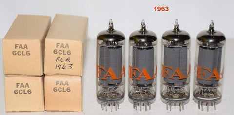 (!!) (Best Quad) 6CL6 RCA FAA NOS 1963 (35.5, 35.6, 36.2, 37.6ma)