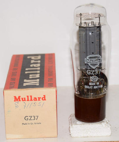 (!!!!) (Best Value Single) GZ37 Mullard UK NOS 1966-1967 slightly tilted glass (51/40 and 52/40)