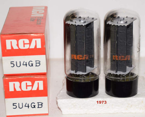 (!!!!) (BEST OVERALL PAIR) 5U4GB RCA NOS 1973 (60-60/40 and 60-60/40) 1% matched