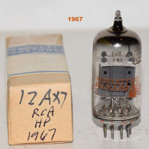 (!!!) (Best Value) 12AX7A RCA Hewlett Packard Sanborn Division NOS 1967 (0.8/0.8ma and Gm=1300/1400)