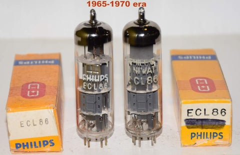 (!!!) (Recommended Pair) ECL86=6GW8 Philips and Philips Miniwatt Holland NOS 1965-1970 (1.1/1.3ma and 27/26ma)