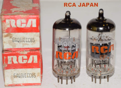 (!!) (Good Value Pair) ECC85=6AQ8 RCA Japan by Hitachi 1970's (10/15ma and 10.4/14.4ma)