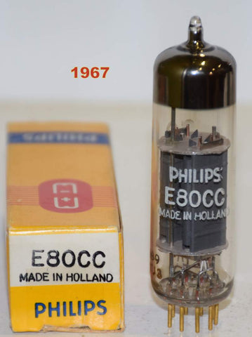 (!!!!) (Best Single) E80CC=6085 Philips Holland SQ gold pins NOS 1967 (6.4/7.0ma) (same Gm)