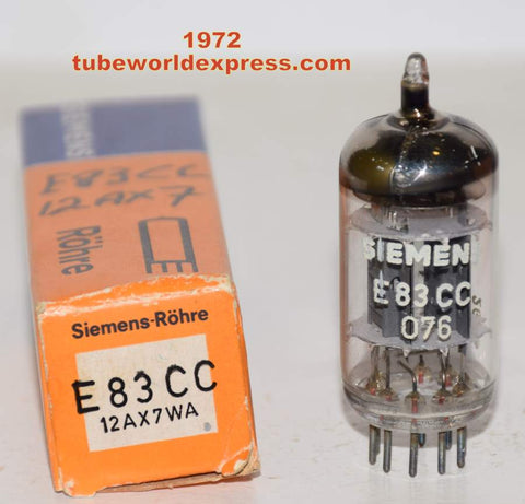 (!!!!) (Best Siemens Single 1972) E83CC=12AX7 Siemens Halske NOS triple mica made 1972 printed 1976 (1.2/1.2ma) (Gm=1700/1700) 1% section balance