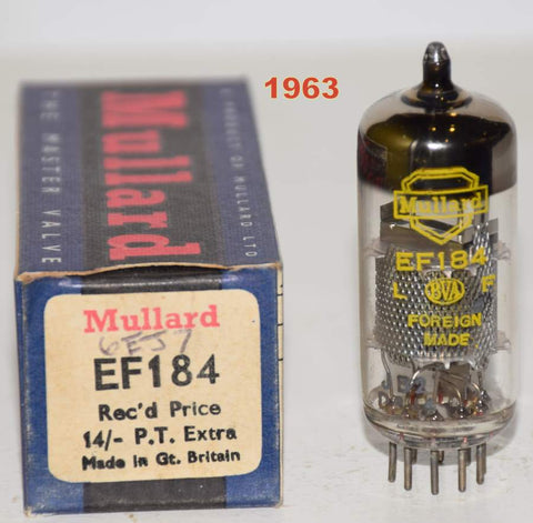(!!) EF184=6EJ7 Mullard made by Valvo Germany NOS 1963 (7.2ma)