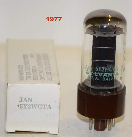 (!) (BEST 5Y3WGTA) JAN-5Y3WGTA Sylvania brown base NOS 1977 (52/40 and 57/40)