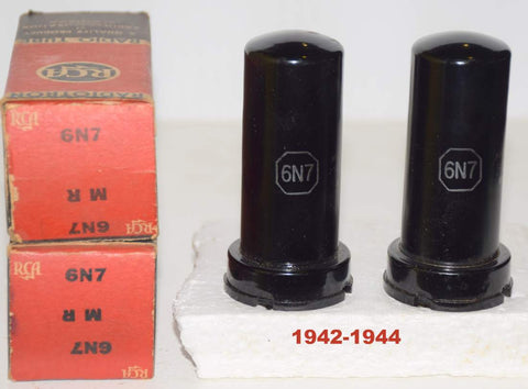 (!!) (Best Overall Pair) 6N7 RCA metal can NOS 1940's (3.4/3.5ma and 3.5/3.3ma) 1-2% matched