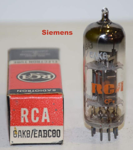 EABC80=6AK8 RCA by Siemens Germany NOS 1967 (0.7ma Gm=1200)