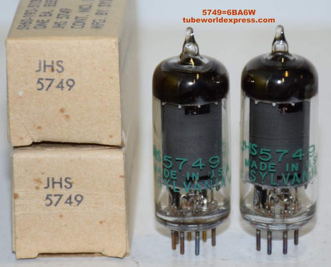 (!) (Recommended Pair) 5749=6BA6W Sylvania NOS 1966 (12.4ma and 11.6ma) (same Gm)