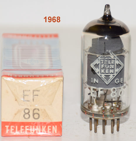 (!!!!!) (Best Overall Single) EF86 Telefunken Germany <> bottom NOS gray shield 1968 (4.2ma)