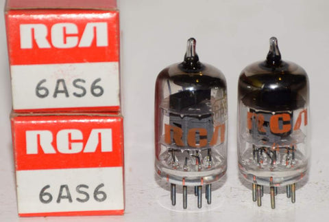(!!) (BEST PAIR) 6AS6 RCA gray plate NOS 1972-1974 (6.1ma and 6.5ma)