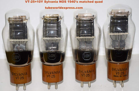 (!!!!!) (Best Overall Quad) 10Y=VT-25 SYLVANIA NOS 1940's (28, 28, 28, 28.8ma) 1-3% matched
