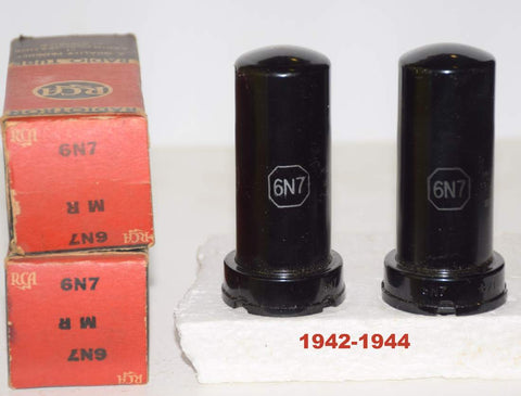 (!!) (Best Overall Pair) 6N7 RCA metal can NOS 1940's (3.3/3.2ma and 3.3/3.2ma) 1-2% matched