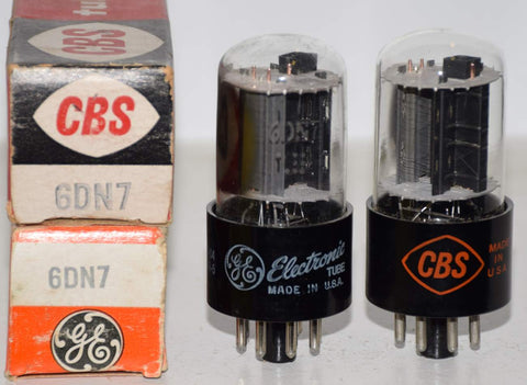 (!!!!) (BEST PAIR) 6DN7 GE branded GE and CBS NOS 1959 same build (46.4/46.5ma and 8/9ma)