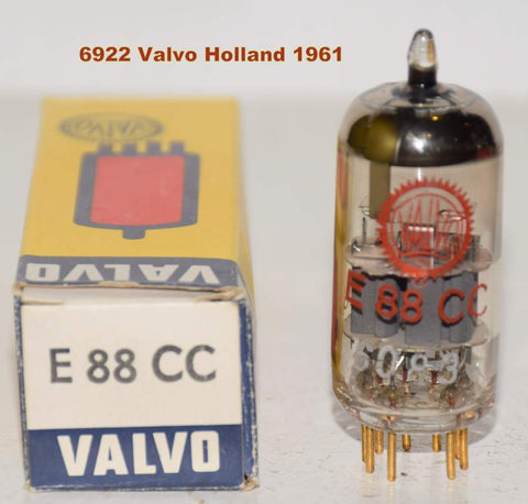 (!) E88CC=6922 Valvo Holland used/good 1961 (10.2/10.1ma) 1-3% section balance