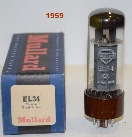 (!!!!!) (Best Single) EL34 Mullard UK XF1 NOS 1959 double 