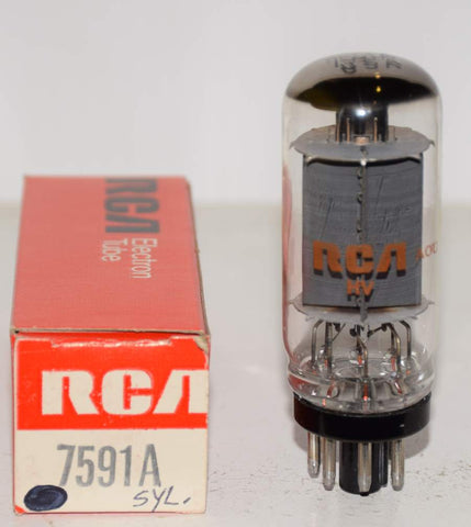 7591A Sylvania branded RCA coin-base NOS 1970's (63ma, Gm=10,000)