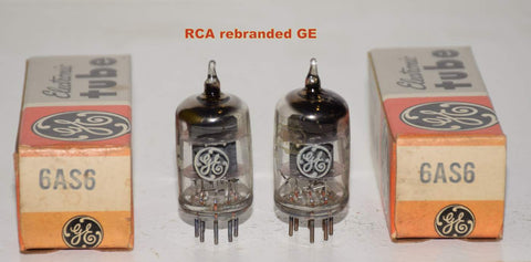 (BEST PAIR) 6AS6 RCA gray plate branded GE NOS 1965 (5.2ma and 5.4ma)