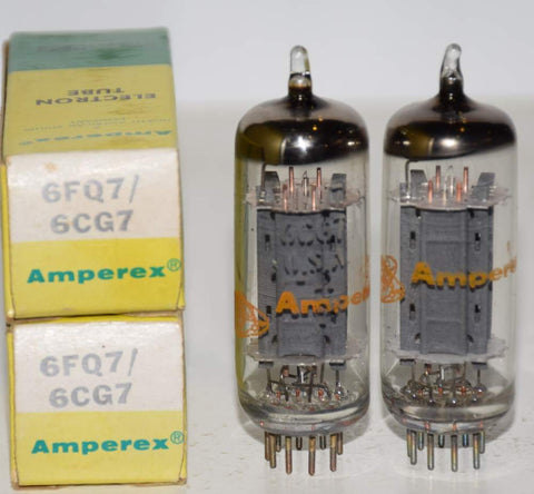 (!!!) (Best Value Pair) 6FQ7 GE branded Amperex NOS 1972-1973 (6.6/7.0ma and 6.4/7.2ma) (same Gm)