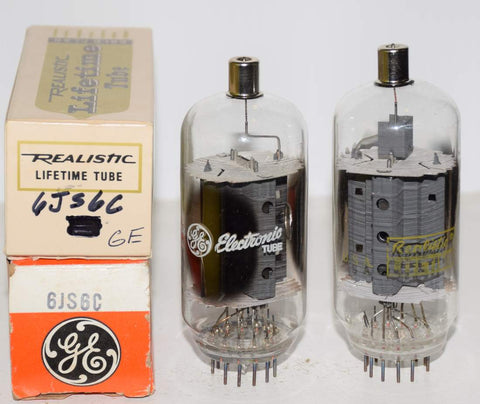 (!!) (Recommended Pair) 6JS6C GE Realistic and GE NOS 1970's - 1981 (70ma and 76ma)