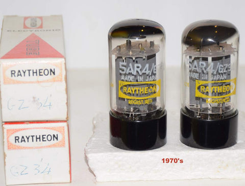 (!!) (Best Value Pair) GZ34 Raytheon Japan by Matsushita NOS similar sound and build to Mullard NOS 1970's (60-60/40 and 60-60/40 x 2 tubes)