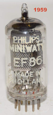 (!!!) (Single 1959) EF86 Philips Miniwatt France NOS 1959 (3.0ma) (VOX, Matchless, Bottlehead)
