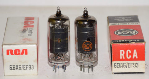 (!!) (Best Pair) 6BA6 RCA black plate NOS (10.6ma and 10.6ma) 1% matched