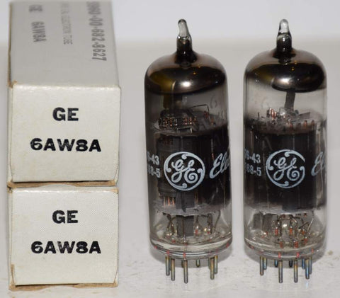 (!!) (Recommended Pair) 6AW8A GE NOS 1976 (3.7/3.7ma and 20/20ma) 1-2% matched (Shindo)