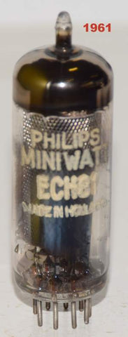 ECH81=6AJ8 Philips Miniwatt Holland used/strong 1961 (5.9ma and 12.3ma)