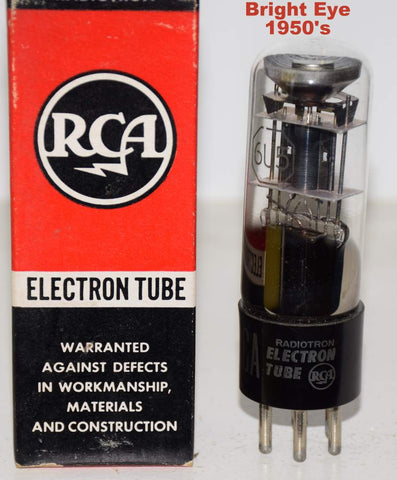 (!!) (Best Value) 6U5 RCA NOS Tuning Eye 1950's bright eye slightly tilted glass