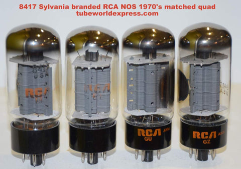 (!!!!) (Best Quad) 8417 RCA by Sylvania NOS 1970's (95.5, 96, 98, 99.6ma)