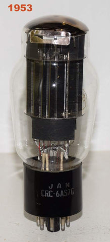(!!!!) (Recommended Single) JAN-CRC-6AS7G RCA black plates NOS 1953 reboxed (65ma/85ma)